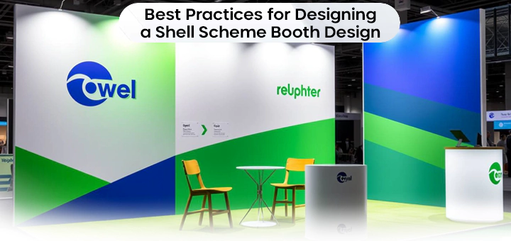 Best practices for designing shell scheme booth setups, emphasizing branding visibility and efficient use of space.
