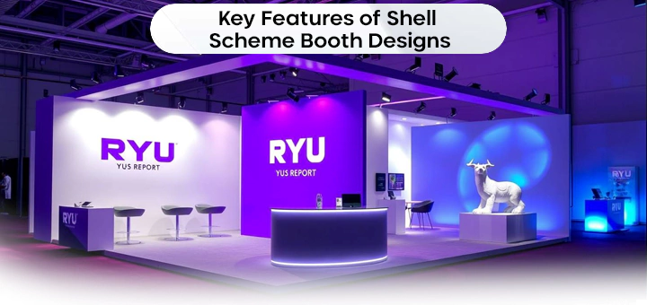Key features of shell scheme booth designs, including customizable panels and efficient setups.